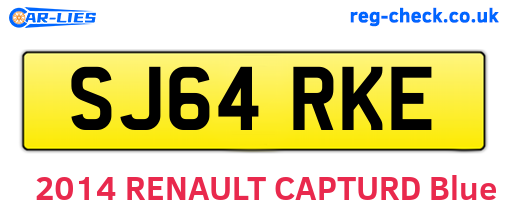 SJ64RKE are the vehicle registration plates.