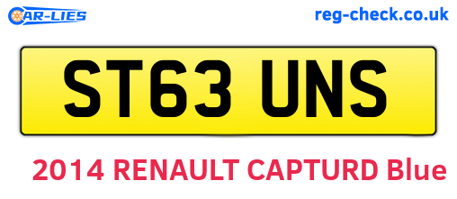 ST63UNS are the vehicle registration plates.