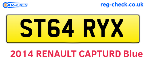 ST64RYX are the vehicle registration plates.