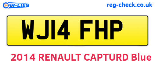 WJ14FHP are the vehicle registration plates.