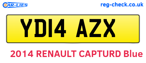 YD14AZX are the vehicle registration plates.