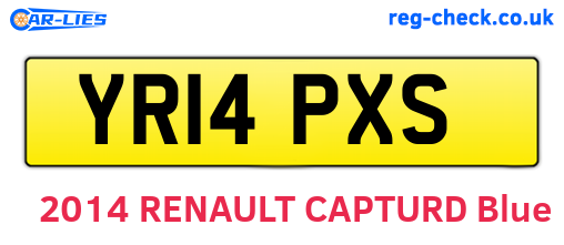 YR14PXS are the vehicle registration plates.