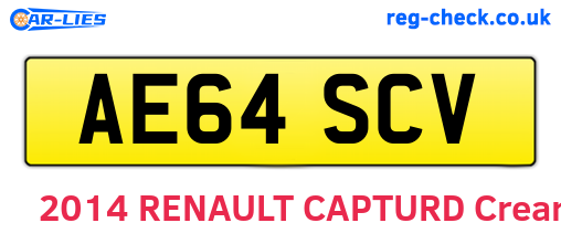 AE64SCV are the vehicle registration plates.