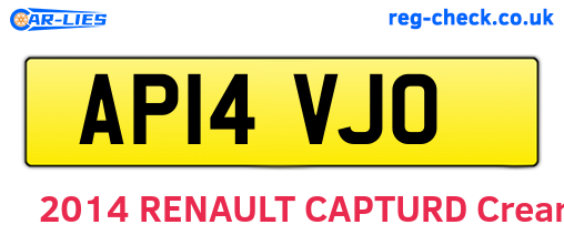 AP14VJO are the vehicle registration plates.