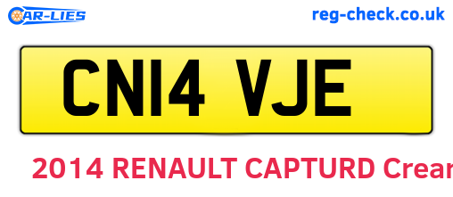 CN14VJE are the vehicle registration plates.