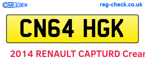CN64HGK are the vehicle registration plates.