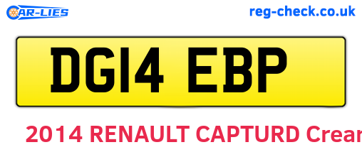 DG14EBP are the vehicle registration plates.