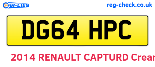 DG64HPC are the vehicle registration plates.