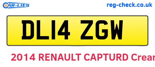 DL14ZGW are the vehicle registration plates.