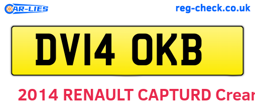 DV14OKB are the vehicle registration plates.