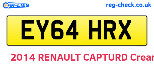EY64HRX are the vehicle registration plates.