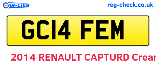 GC14FEM are the vehicle registration plates.