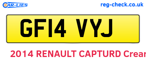 GF14VYJ are the vehicle registration plates.