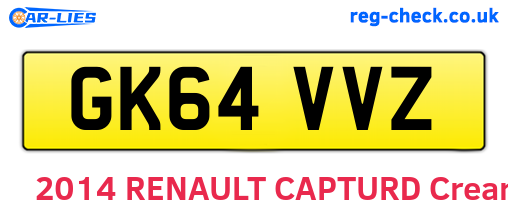 GK64VVZ are the vehicle registration plates.