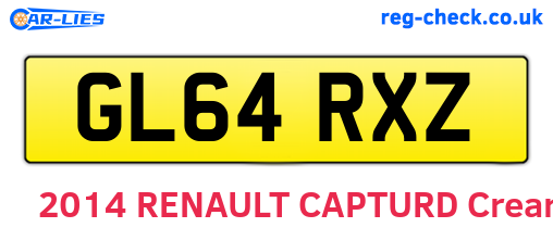 GL64RXZ are the vehicle registration plates.