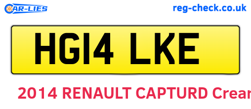 HG14LKE are the vehicle registration plates.