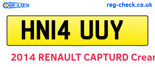 HN14UUY are the vehicle registration plates.