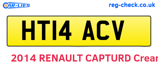 HT14ACV are the vehicle registration plates.
