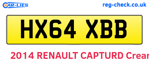 HX64XBB are the vehicle registration plates.