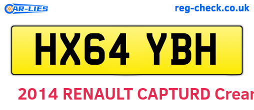 HX64YBH are the vehicle registration plates.