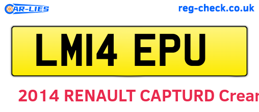LM14EPU are the vehicle registration plates.