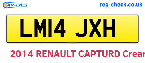 LM14JXH are the vehicle registration plates.