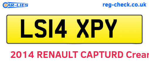 LS14XPY are the vehicle registration plates.