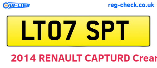LT07SPT are the vehicle registration plates.