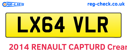 LX64VLR are the vehicle registration plates.