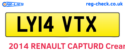 LY14VTX are the vehicle registration plates.