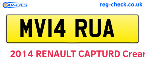 MV14RUA are the vehicle registration plates.