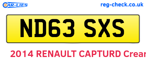 ND63SXS are the vehicle registration plates.