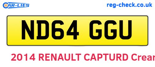 ND64GGU are the vehicle registration plates.