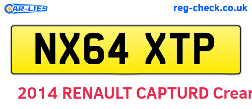 NX64XTP are the vehicle registration plates.