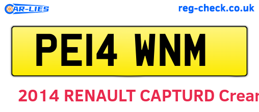PE14WNM are the vehicle registration plates.