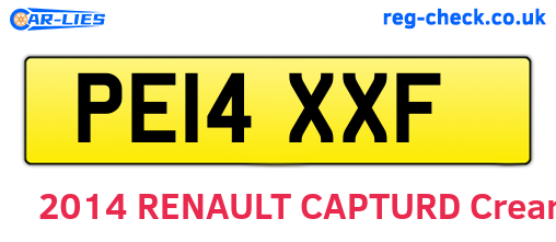 PE14XXF are the vehicle registration plates.