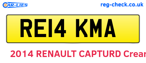 RE14KMA are the vehicle registration plates.
