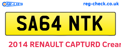 SA64NTK are the vehicle registration plates.