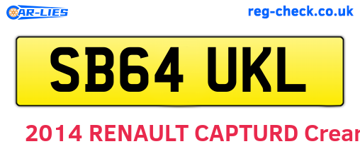 SB64UKL are the vehicle registration plates.