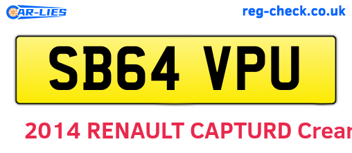 SB64VPU are the vehicle registration plates.