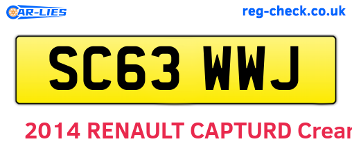 SC63WWJ are the vehicle registration plates.