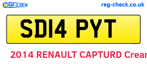 SD14PYT are the vehicle registration plates.