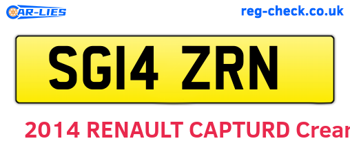 SG14ZRN are the vehicle registration plates.