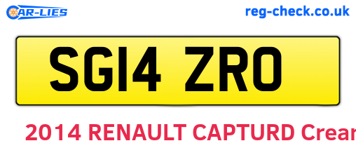 SG14ZRO are the vehicle registration plates.