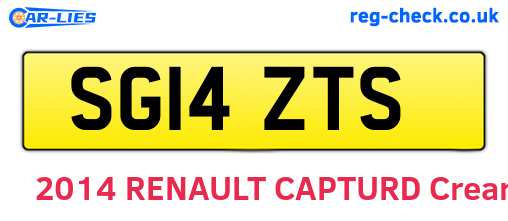 SG14ZTS are the vehicle registration plates.