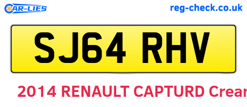 SJ64RHV are the vehicle registration plates.