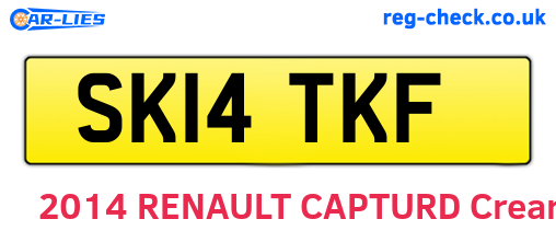 SK14TKF are the vehicle registration plates.