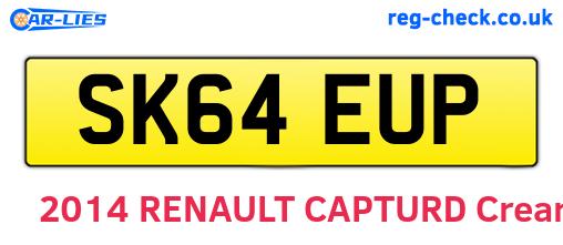 SK64EUP are the vehicle registration plates.