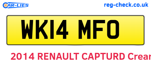 WK14MFO are the vehicle registration plates.