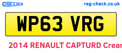 WP63VRG are the vehicle registration plates.